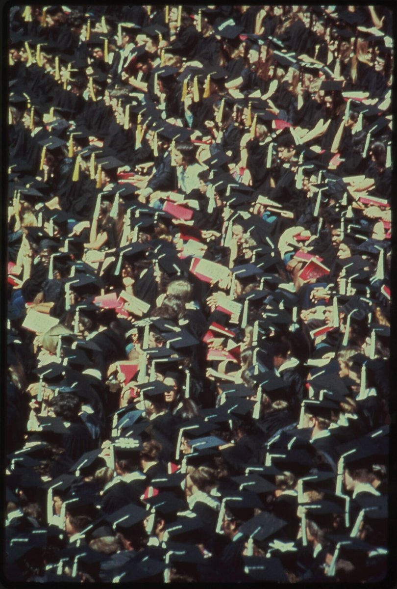 Students at a university graduation