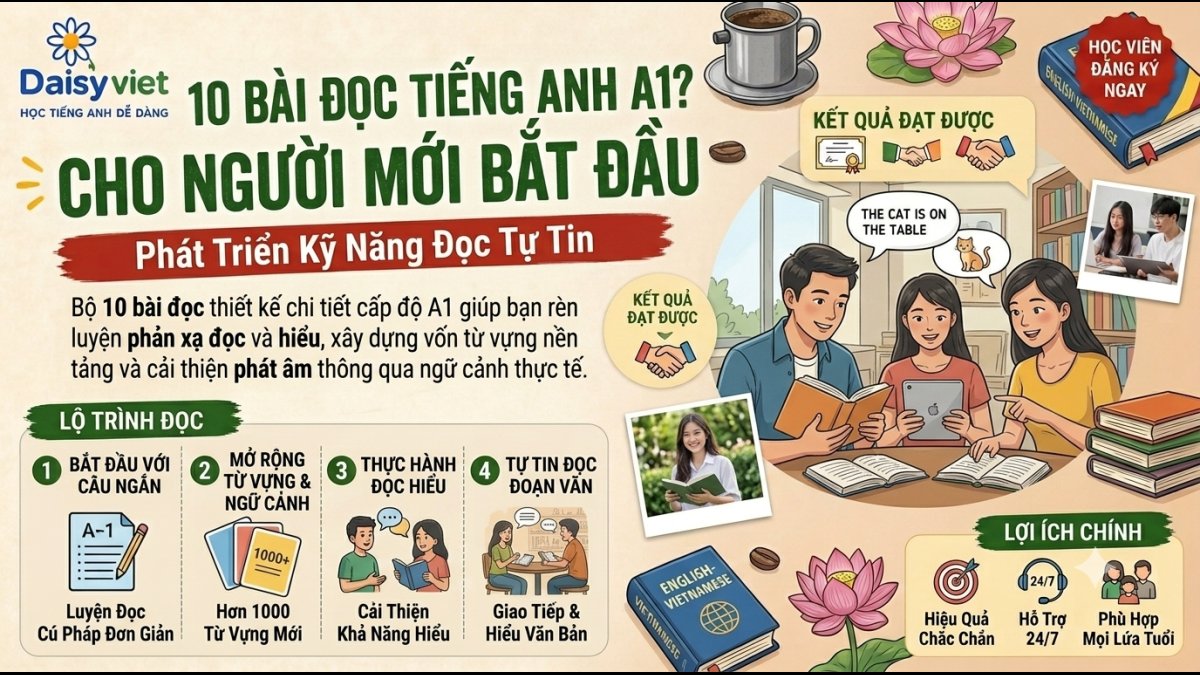English Reading Practice A1: 10 Bài Đọc Tiếng Anh Cho Người Mới Bắt Đầu