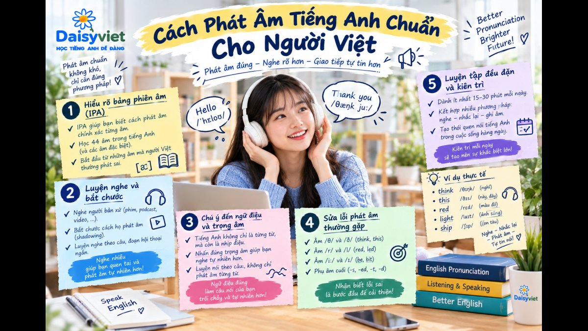 Cách phát âm tiếng Anh chuẩn cho người Việt — sửa những âm hay sai nhất