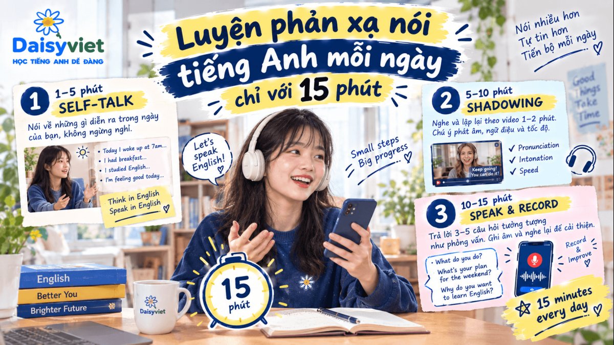Luyện phản xạ nói tiếng Anh mỗi ngày chỉ với 15 phút