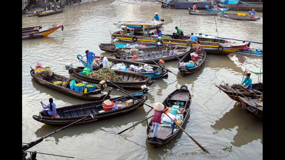 A Morning at Cai Rang Floating Market